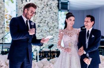 Nadia Ferreira se fotografiaba con David Beckham sin pensar que se convertiría en su padrino de bodas