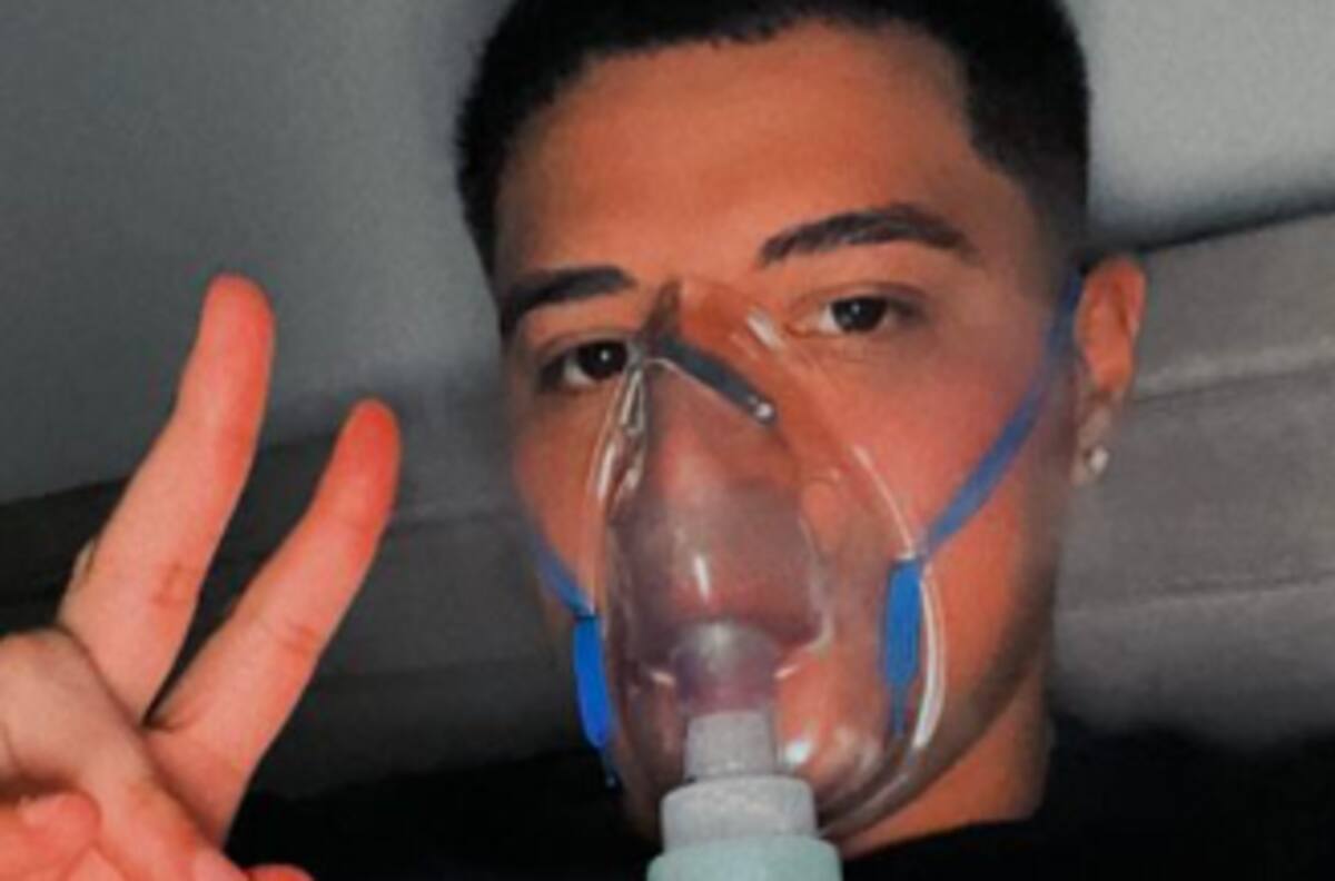 Eduin Caz aparece en redes con máscara de oxígeno tras anunciar que será papá