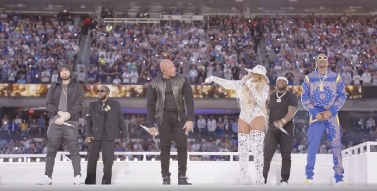 El show del medio tiempo en el Super Bowl LVI - Créditos: Twitter