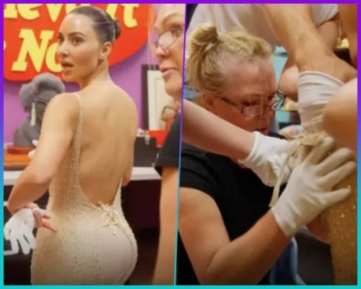 El video de Kim Kardashian probándose el video de Marilyn Monroe - Créditos: Especial