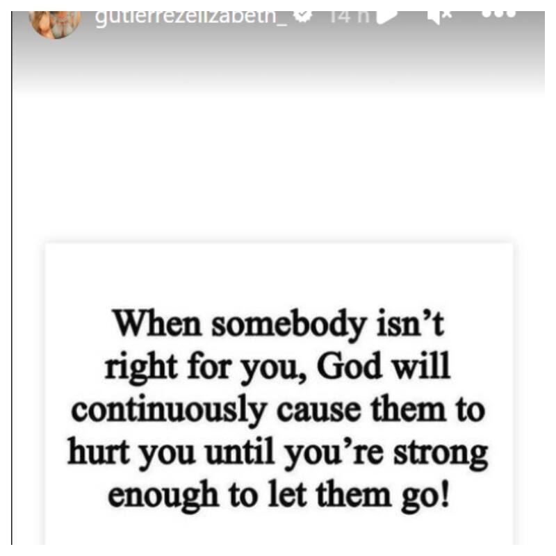 Uno de los últimos mensajes que le dejó Elizabeth a su ex.