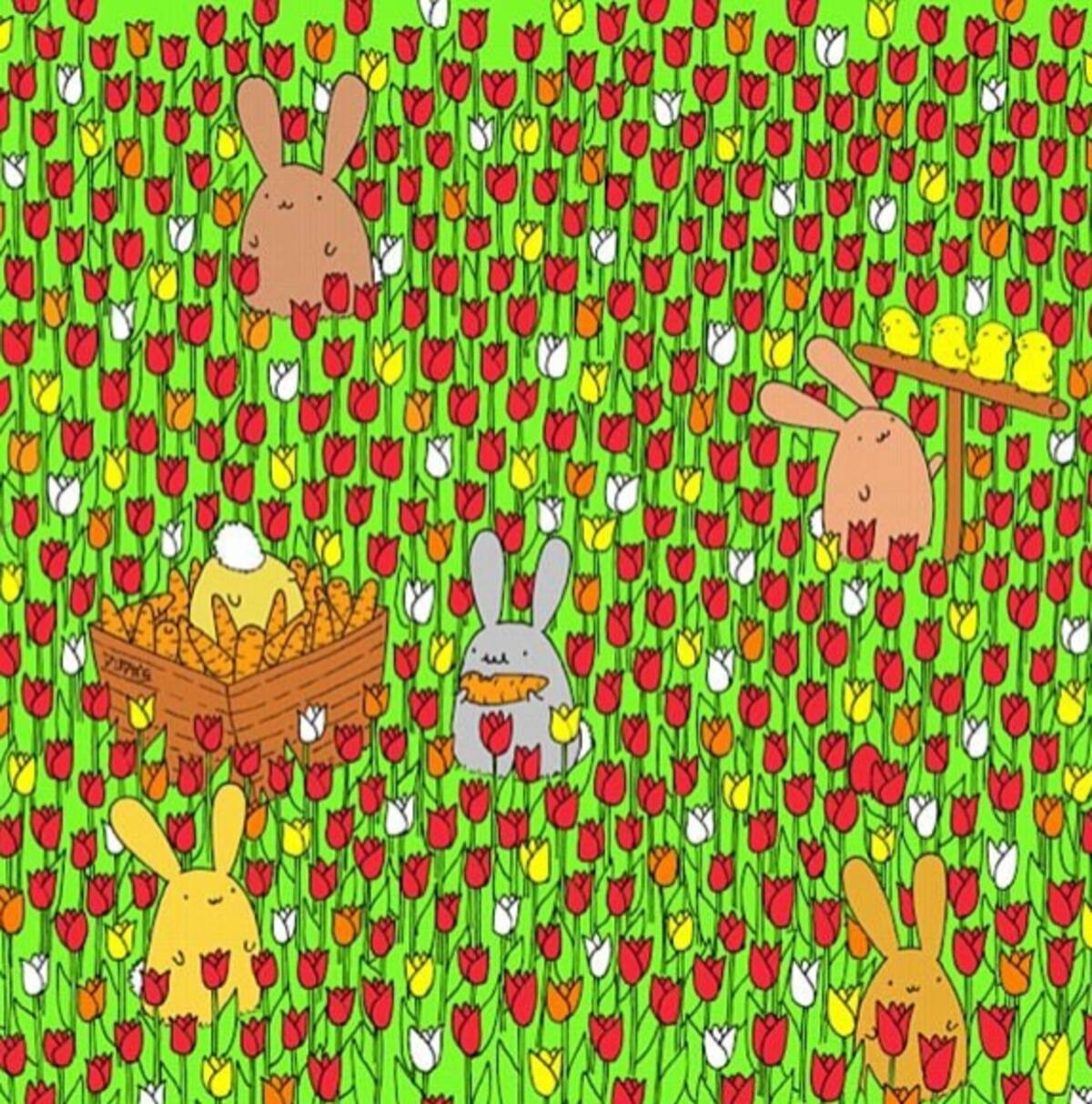 Encuentra el huevo escondido entre los tulipanes - Créditos: Instagram