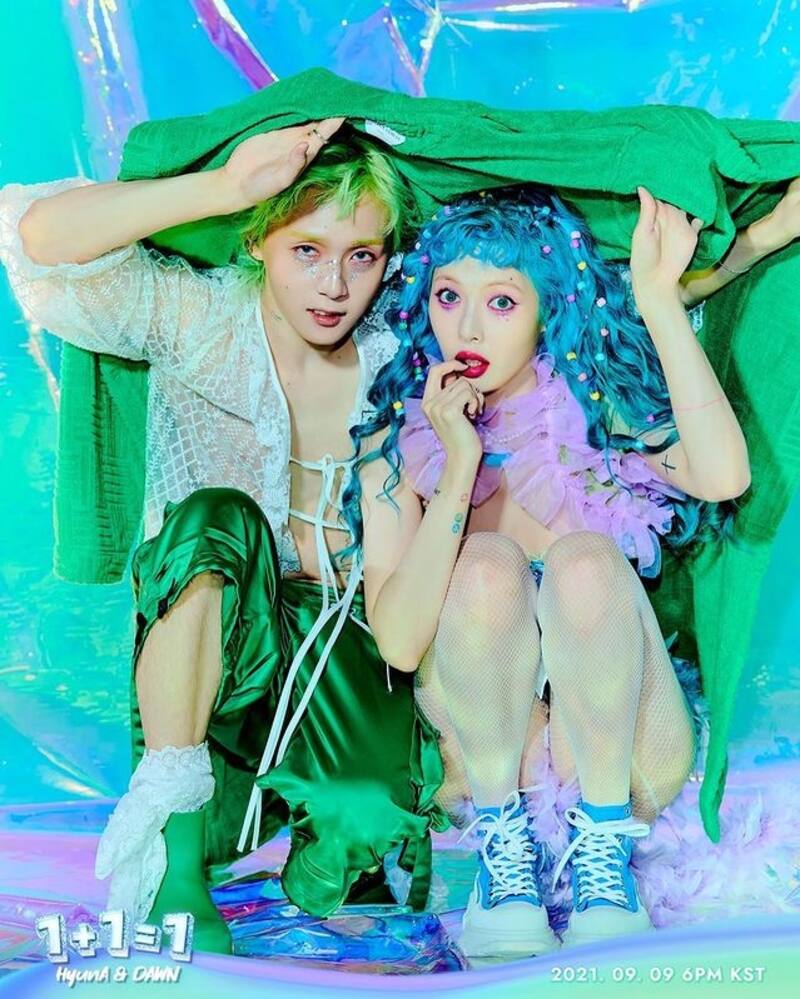 Hyuna y Dawn Imagen promocional del álbum '1+1=1' - Créditos: Instagram @hyunah_aa