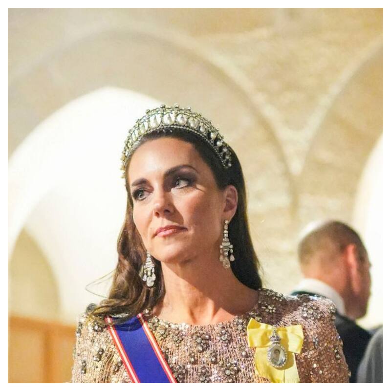 Kate Middleton con la tiara de Lady Di.