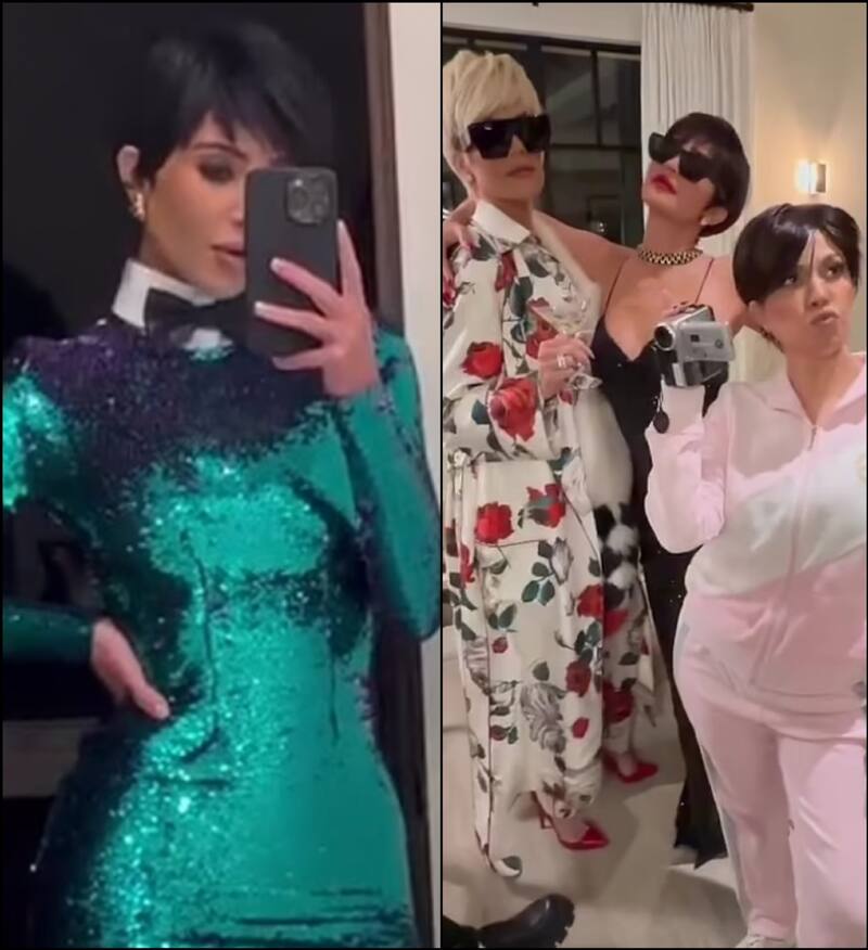 Kim, Khloé, Kylie y Kourtney Kardashian se disfrazan de Kris Jenner - Créditos: Especial