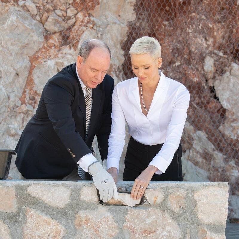La princesa Charlene y el príncipe Alberto pusieron la primera piedra del Refugio de Animales - Créditos: Instagram: palaisprincierdemonaco