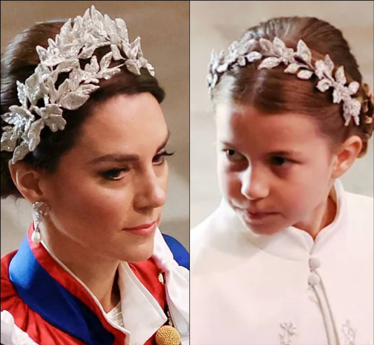 La princesa Charlotte y su mamá Kate Middleton combinaron en la coronación del rey Carlos III - Créditos: Especial