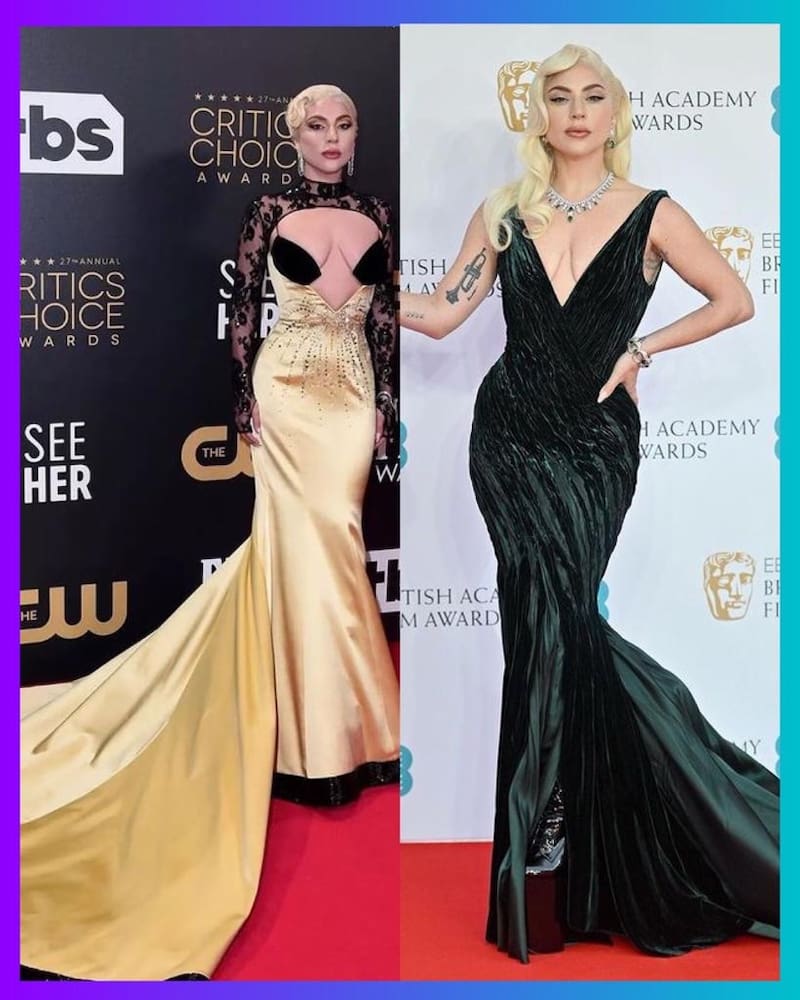 Lady Gaga desfila en la alfombra roja de los BAFTA y los Critic's el mismo día - Créditos: Instagram