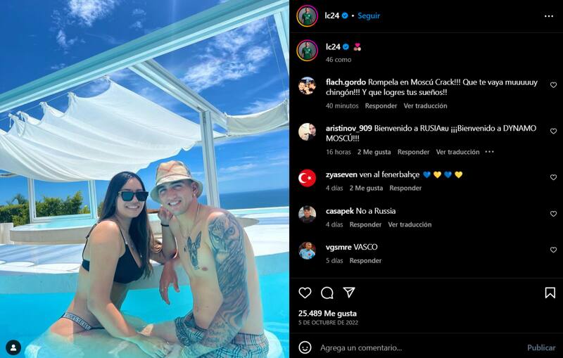 Luis Chávez junto a su pareja se van a Moscú