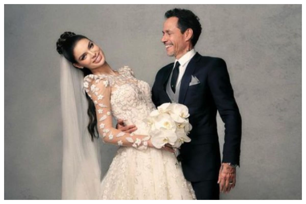 Marc Anthony y Nadia Ferreira se casaron cuando la modelo estaba un par de meses de embarazo.