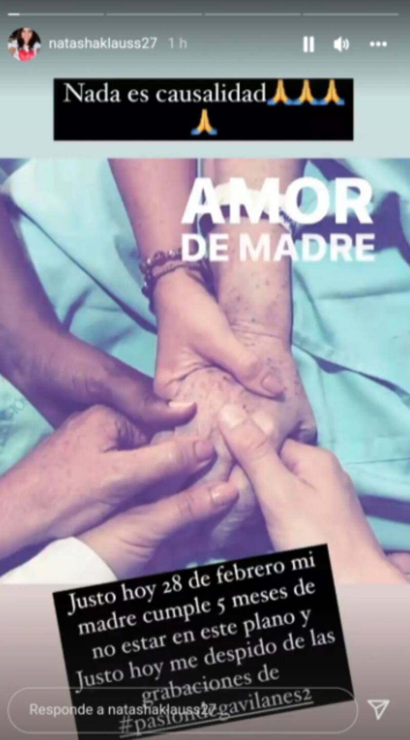 Natasha Klauss recuerda a su mamá - Créditos: Instagram
