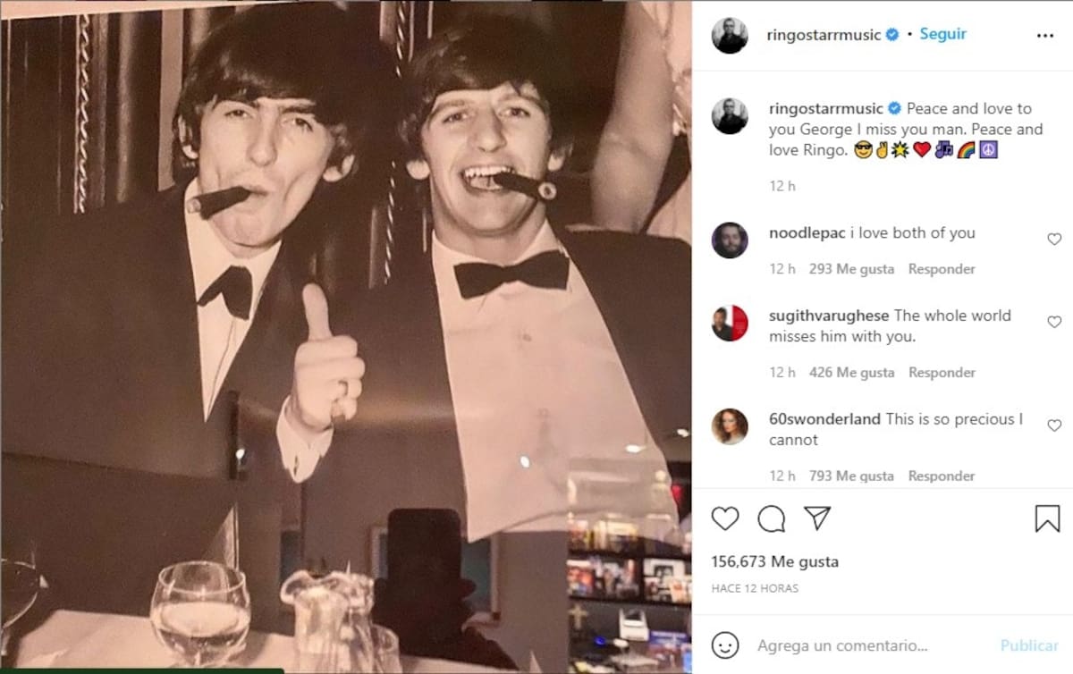 Paul y Ringo rinden homenaje a George Harrison George y Ringo - Créditos: Instagram