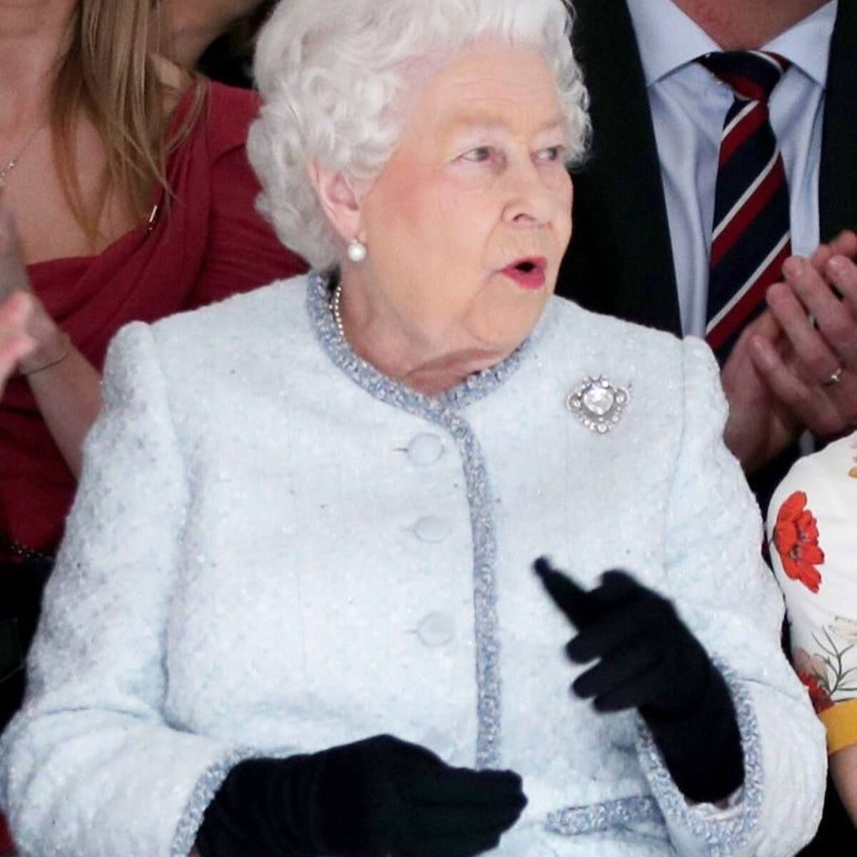 Reina Isabel II durante la Semana de la Moda de Londres en 2018 - Créditos: Instagram