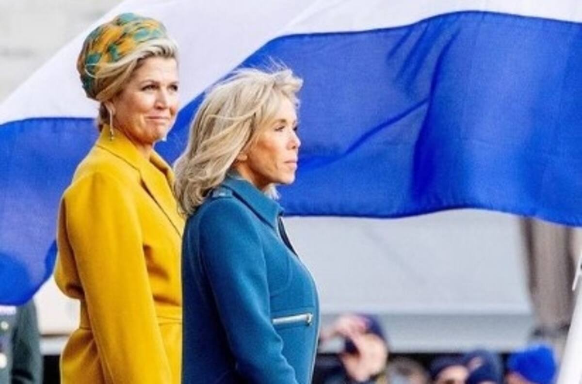 Reina Máxima de Países Bajos descolla al lado de Emmanuel Macron y opaca a su esposa Brigitte