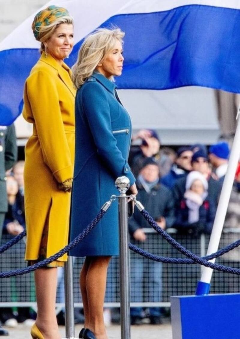 Reina Máxima de Países Bajos descolla al lado de Emmanuel Macron y opaca a su esposa Brigitte - Créditos: Instagram