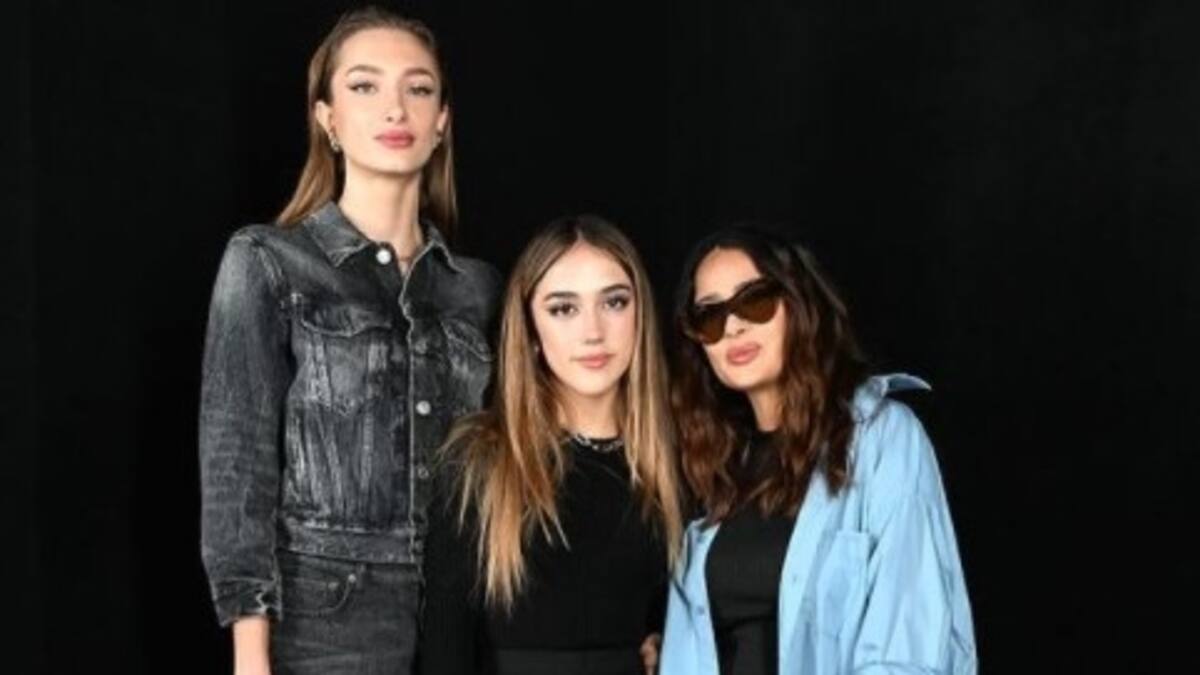 Salma Hayek se luce con su hija e hijastra en París