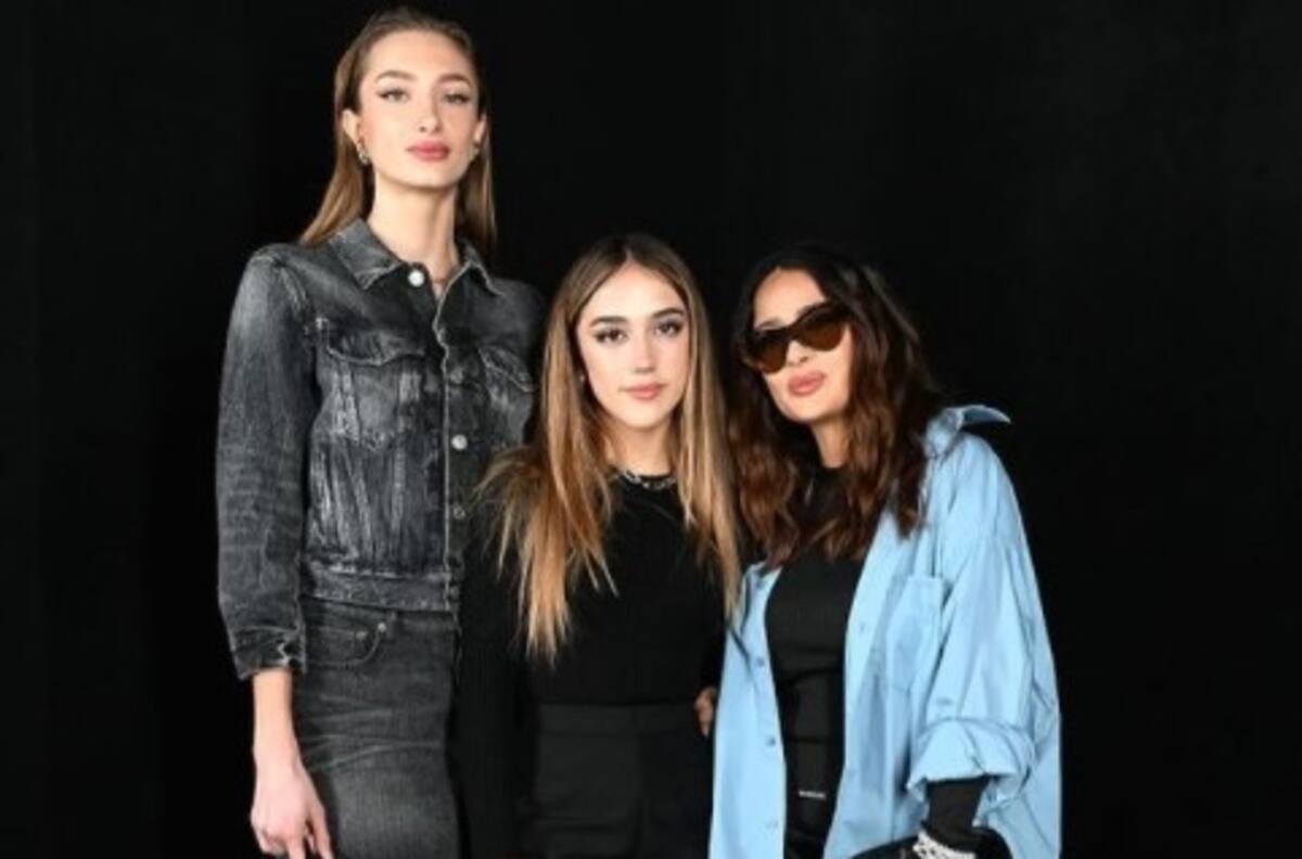 Salma Hayek se luce con su hija e hijastra en París