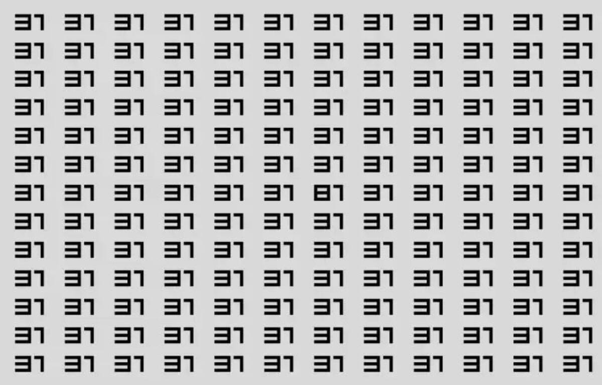 ¿Puedes ver el numero 81 entre los numeros 31?