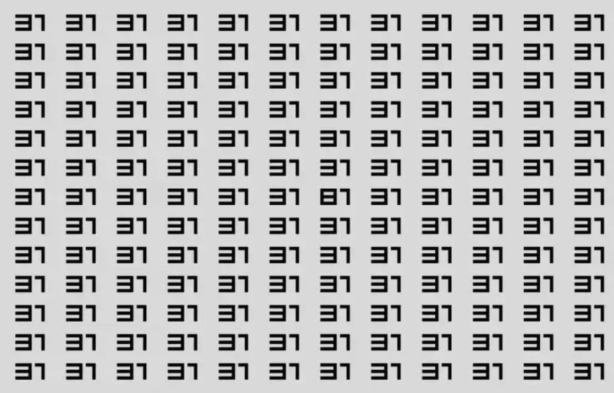 ¿Puedes ver el numero 81 entre los numeros 31?