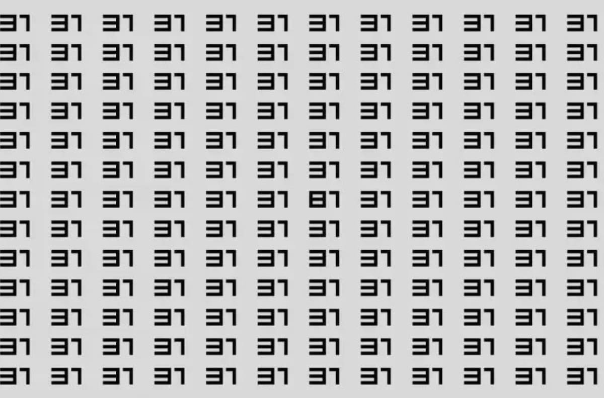 TEST VISUAL: ¿Puedes detectar el número 81 entre los 31? Pon a prueba tus ojos de águila