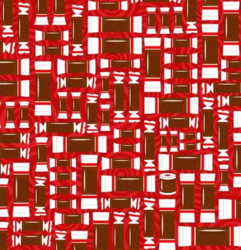 Encuentra el papel de baño oculto en el monton de dulces.