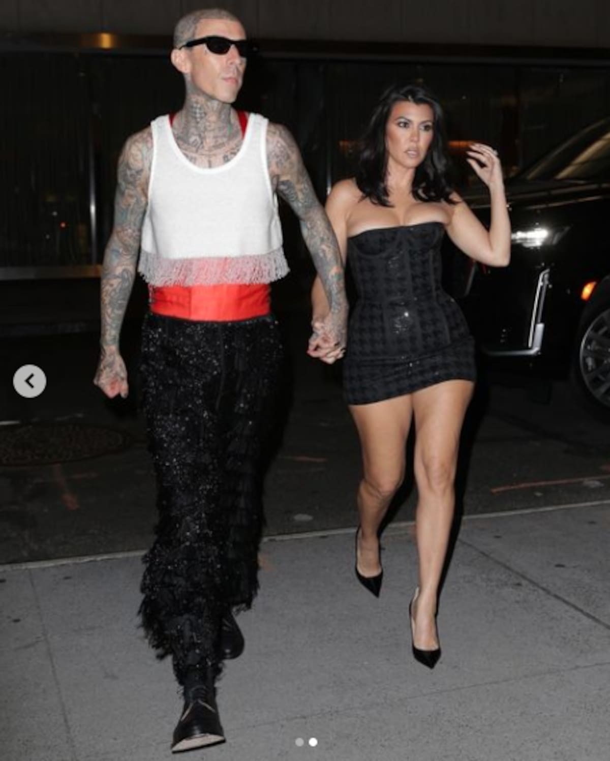 Travis Barker y Kourtney Kardashian después de la Met Gala - Créditos: Instagram