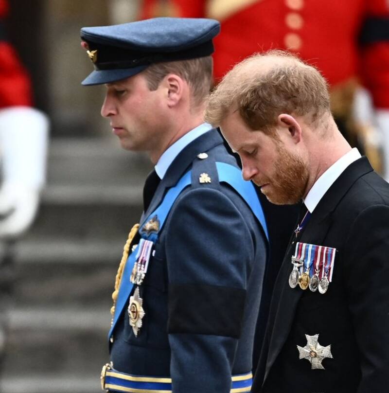 William y Harry en el funeral de su abuela, la Reina Isabel II. - Créditos: Twitter